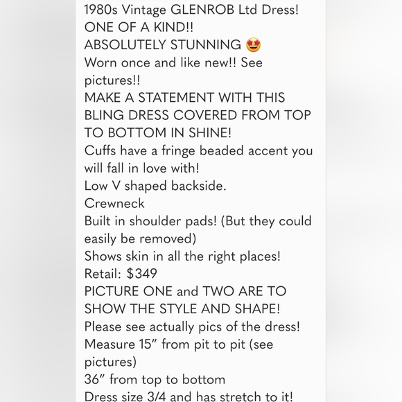 VINTAGE GLENROB SEQUIN Long Sleeve Dress size 4 - Picture 13 of 13